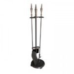 Kaminbesteck 3 tlg. Stahl gussgrau 73 cm