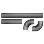 Ofenrohr Set vierteilig 120mm gussgrau